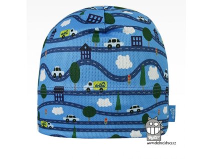 Dětská funkční čepice - motiv silnice