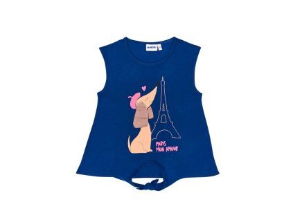 Dívčí tílko Paříž s uzlem - Navy
