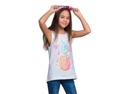 Dívčí tílko s ananasem - Bílá