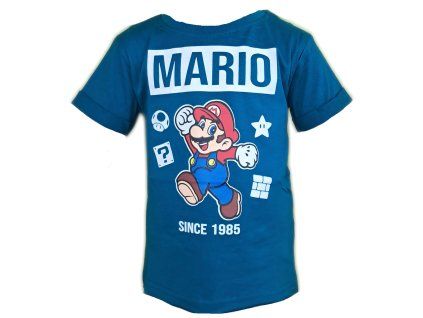 Dětské tričko Super Mario - modro-zelené