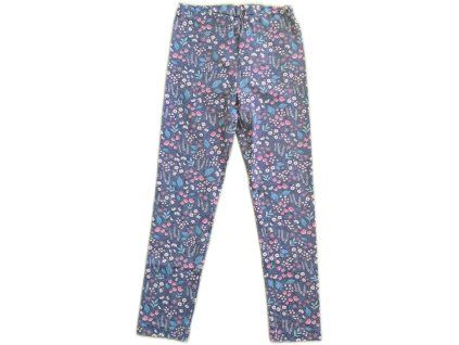 Dívčí legíny jeans s květy - pro dívky