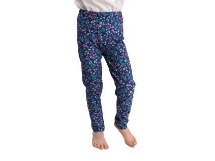 Dívčí legíny jeans s květy - pro dívky
