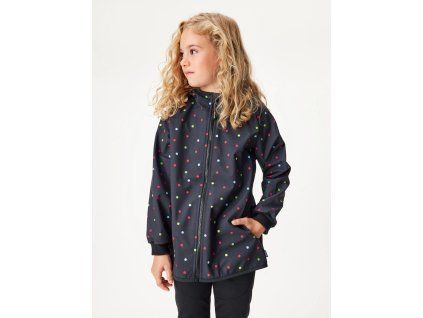 Softshellová bunda s puntíky - vícebarevná