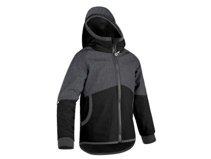 Dětská softshellová bunda žíhaná - Antracitová