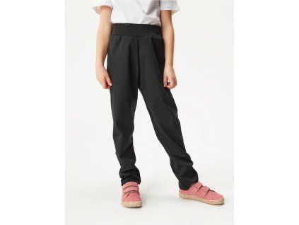 Dětské nezateplené softshell kalhoty – černé