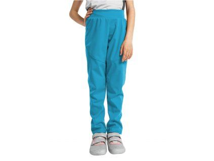 Dětské nezateplené softshell kalhoty – smaragdová