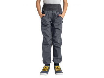 Dětské nezateplené softshellové kalhoty – šedé