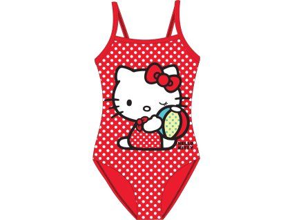Dívčí plavky Hello Kitty - červené puntíky