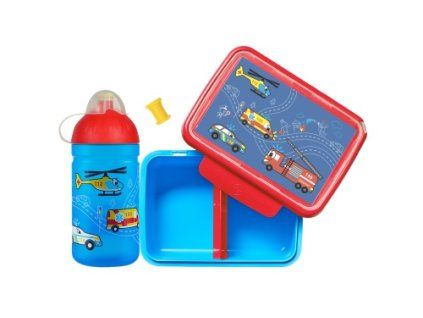 Set Záchranáři – lahev 0,7 l a box, Modrá