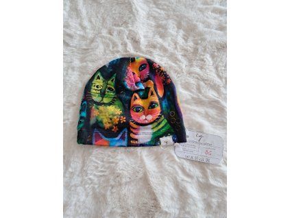 Čepička s kočičkami - tenká, 36 cm