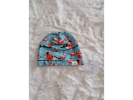 Kojenecká tenká čepička Ptáčci - bavlna