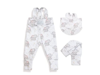 rostouci zebrovane kalhoty s laclem sloni