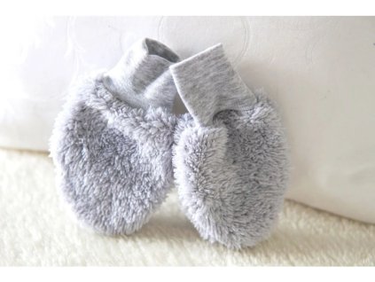 Chlupaté rukavice šedé (Velikost 56-68)