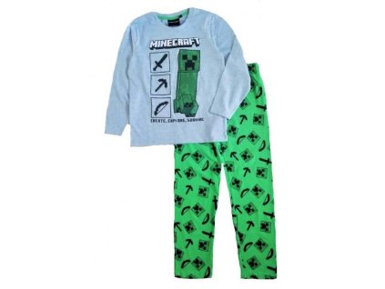 Pyžamo minecraft (Velikost 8, Barva šedá)