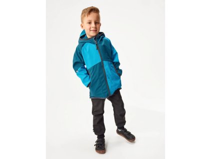 Softshellová bunda zateplená kobaltová-tyrkysová (Velikost 80-86)