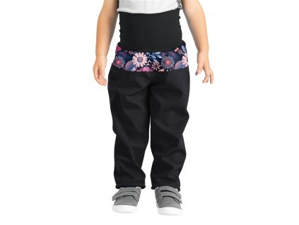 Softshellové zateplené batolecí kalhoty kouzelné květiny (Velikost 80-86)