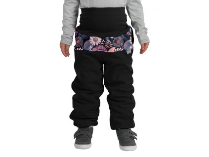 Softshellové batolecí kalhoty s beránkem kouzelné květiny (Velikost 80-86)