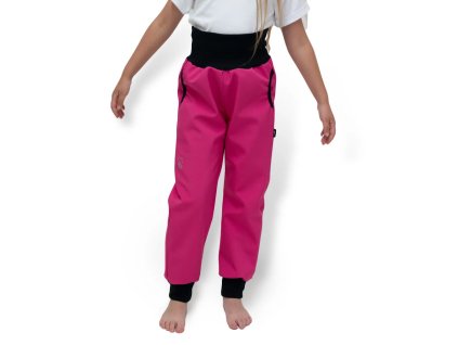 Rostoucí softshellové zateplené kalhoty raspberry (Velikost 86)