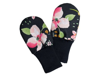 Softshellové rukavice bezpalcové spring flowers (Velikost 74-80)