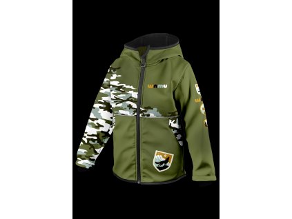 Softshellová bunda maskáč khaki (Velikost 98-104)