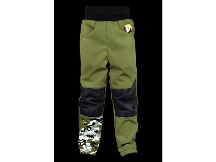 Softshellové kalhoty maskáč khaki (Velikost 86-92)