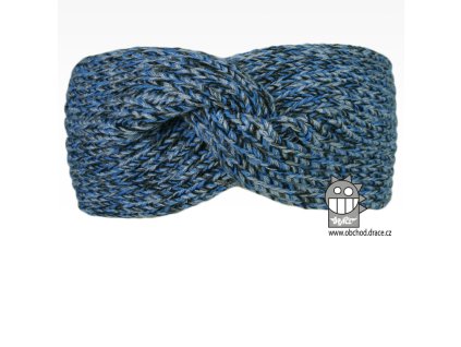 Pletená čelenka twist modrá (Velikost uni)