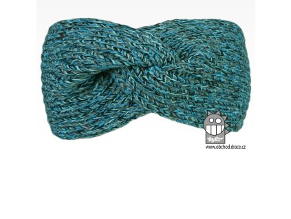 Pletená čelenka twist tyrkysová (Velikost uni)