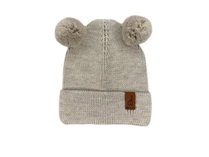 Čepice merino bambulky béžová (Velikost 6-12)