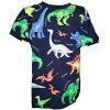 Dětské tričko s dinosaurem - šedá/tm. modrá/zelená