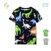 Dětské tričko s dinosaurem - šedá/tm. modrá/zelená