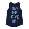Dívčí tílko s nápisem NEVER GIVE UP - Modré