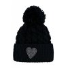 Zimní čepice srdíčko černá (Velikost 0-2)