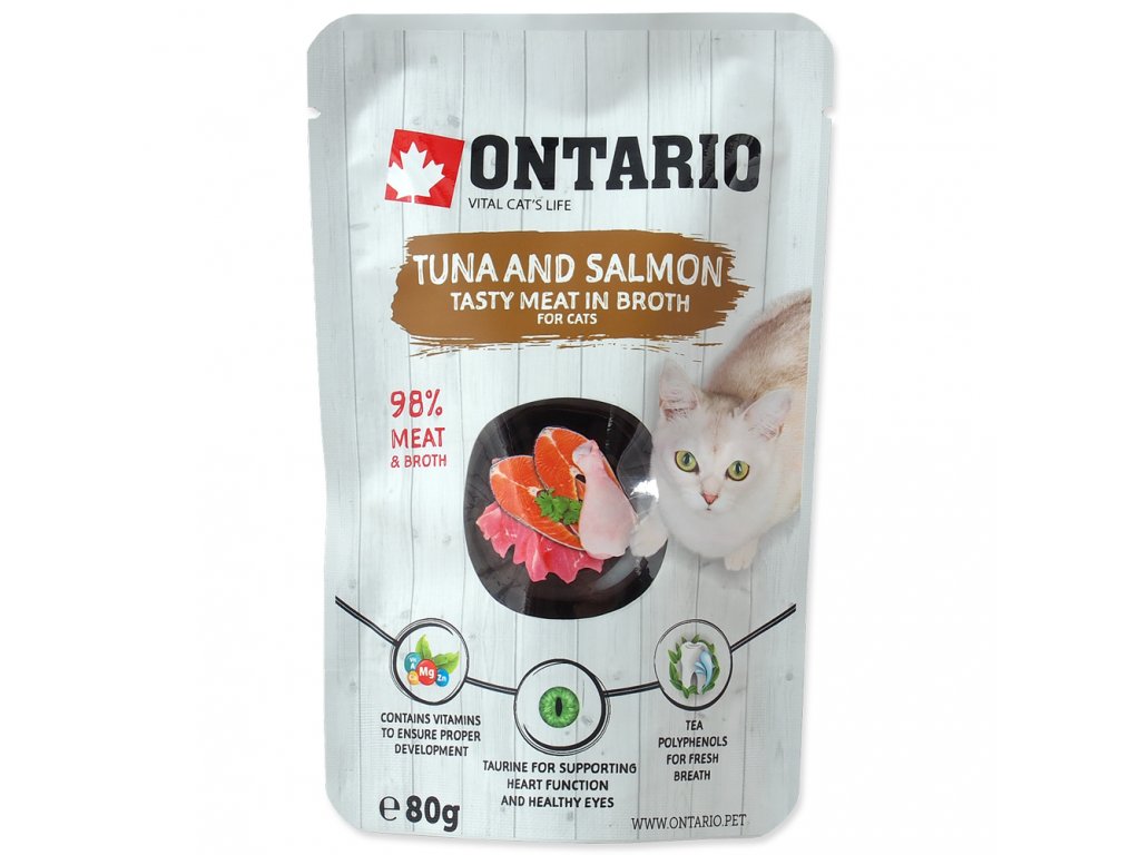 Kapsička Ontario Tuna and Salmon in Broth 80 g