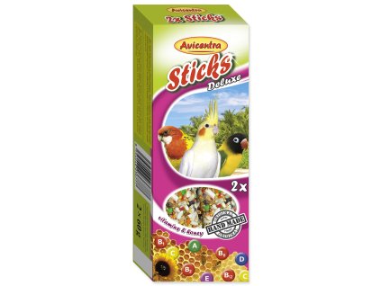 116 1 Avicentra tycinky s medem a vitaminy pro male a stredni papousky 2 ks