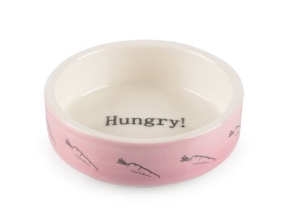 Keramická miska pro malé hlodavce růžovo bílá Hungry