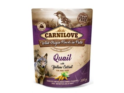 6980 carnilove dog pouch pate quail yellow carrot 300 g