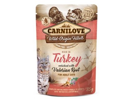 7004 carnilove cat pouch turkey enriched valerian 85 g