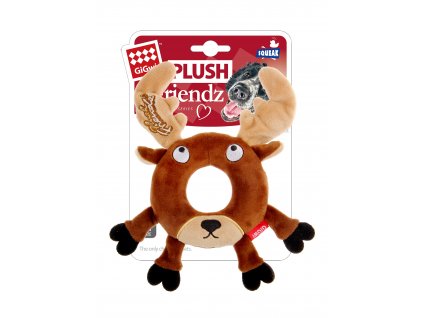 GiGwi Plush Friendz sob s gumovým kroužkem