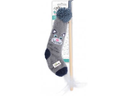Dřevěná vábnička AFP Sock Cuddler s ponožkou — kočka