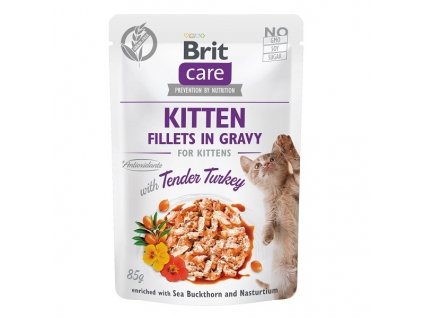 Brit Care Cat Fillets Gravy Kitten Tender Turkey 85 g