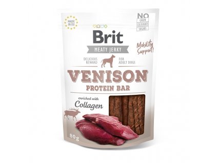 Brit pamlsky Jerky Venison Protein Bar 80 g