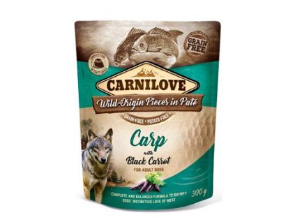 18251 carnilove dog pouch pate carp with black carrot 300 g