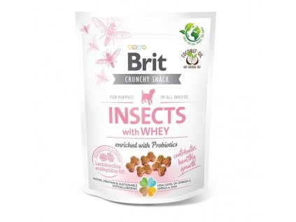 Funkční pamlsky Brit Care Dog Puppy Insects with Whey & Probiotics 200 g