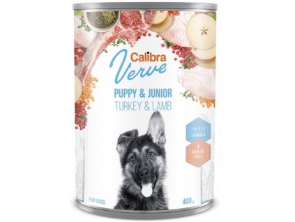 Calibra Dog Verve konzerva GF Junior Turkey & Lamb 400 g