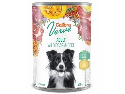 Calibra Dog Verve konzerva GF Adult Wild Boar & Beef 400 g