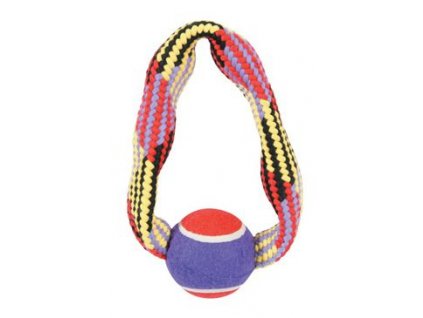 20054 hracka pes tennis ball rope kruh 23cm zolux