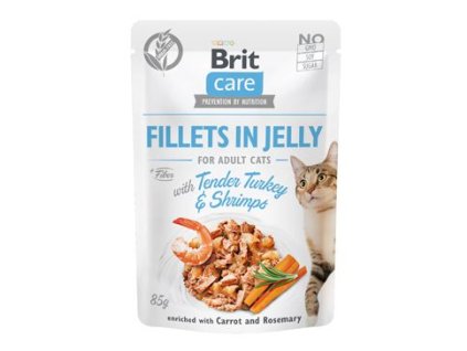 20711 brit care cat fillets in jelly with turkey shrimps 85g