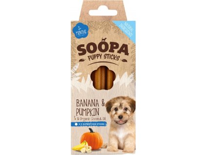 Dentální tyčinky Soopa Puppy s banánem a dýní 100 g