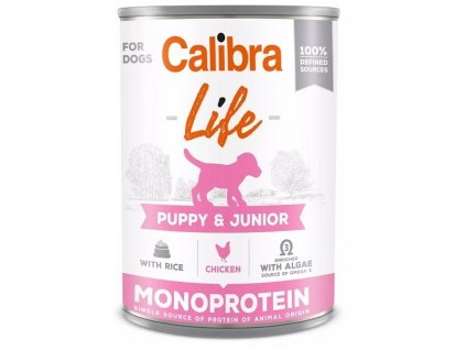 Calibra Dog Life konzerva Puppy & Junior Chicken with Rice 400g