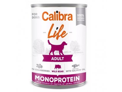 Calibra Dog Life konzerva Adult Wild boar with cranberries 400g